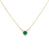 18K Yellow Gold Emerald and Diamond Clover and Diamond Stations Necklace