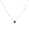 Damaso 18K White Gold Ruby Flower Necklace