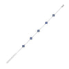 14K White Gold Sapphires and Diamond Clover Station Bracelet