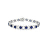 18K White Gold Sapphire and Diamond Bracelet 7"