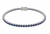 14K White Gold Blue Sapphires Tennis Bracelet