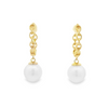 Mastoloni 14K Yellow Gold Chain Huggie with Pearl Dangle Earrings