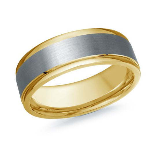 MALO 14K Yellow Gold and Tantalum Center Wedding Band
