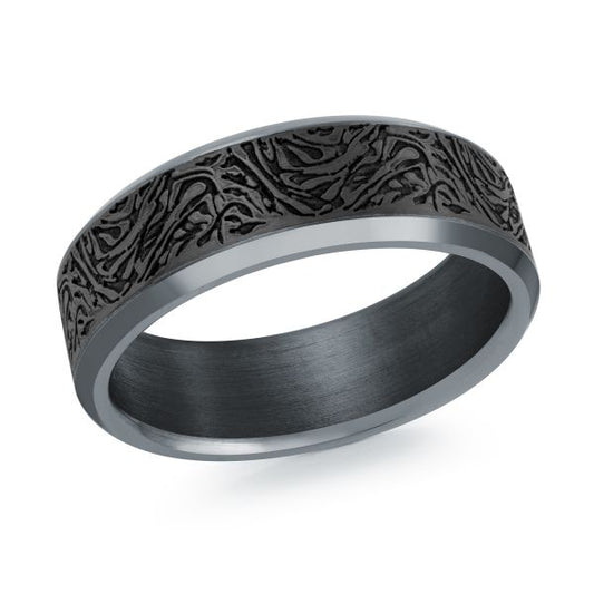 MALO Tantalum and Carbon Fibre Wedding Band