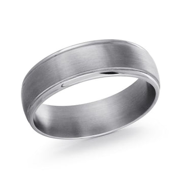MALO Tantalum Satin Center Wedding Band
