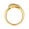 Gabriel & Co. 14K Yellow Gold Plain Pave Bujukan Inter-Locking Link Ring