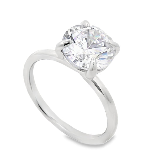 14K White Gold Solitaire Engagement Ring Setting