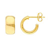 14K Yellow Gold 6mm Flat Tube Round Open Hoop Earrings