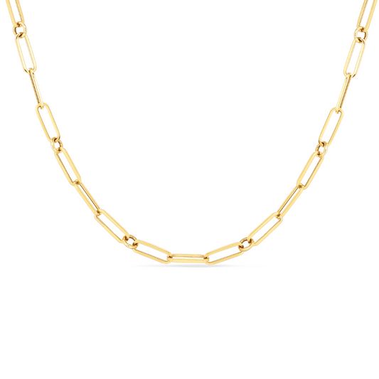 Roberto Coin 18K Yellow Gold Designer Paperclip Chain