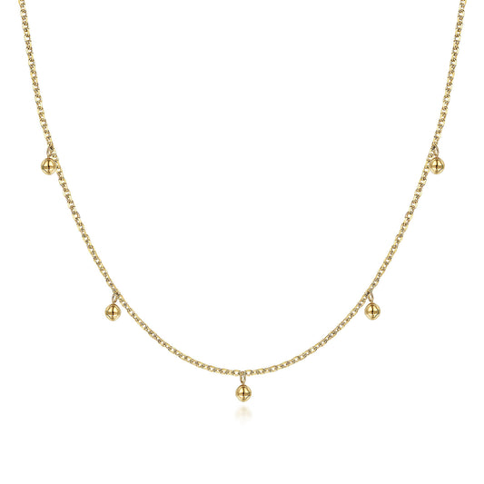Gabriel & Co. 14K Yellow Gold Bujukan Moon Plain Necklace