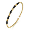 Gabriel & Co. 14K Yellow Gold Bujukan Black Enamel Bangle