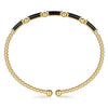 Gabriel & Co. 14K Yellow Gold Bujukan Black Enamel Bangle