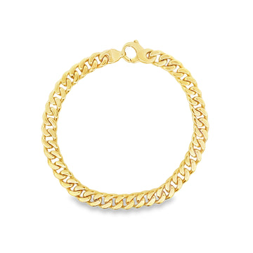 18K Yellow Gold Curb Link Mens Bracelet