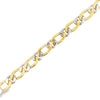 18K Two-Tone Curb Chain Link Mens Bracelet