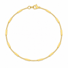 14K Yellow Gold Bar Station Cable Chain Bracelet