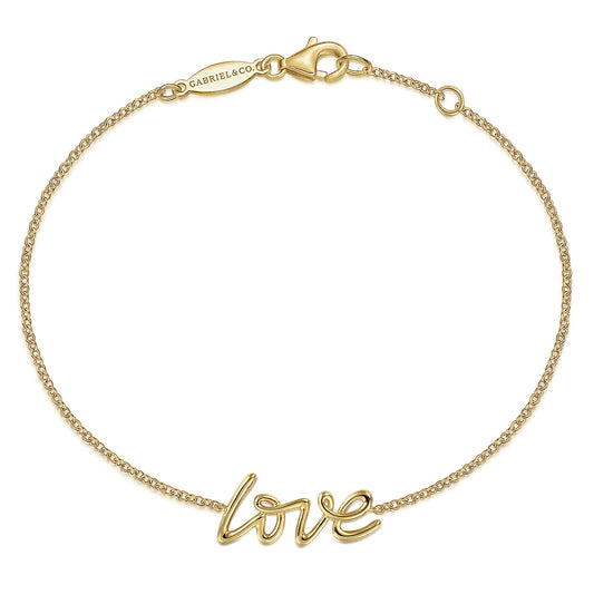 Gabriel & Co. 14K Yellow Gold "Love" Bracelet