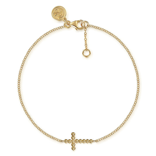 Gabriel & Co. 14K Yellow Gold Bujukan Cross Bracelet
