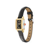 Michele Two-Tone Deco Madison Mini with Black Mother-of-Pearl 24mm Dial and Black Leather Strap Watch