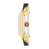 Michele Two-Tone Deco Madison Mini with Black Mother-of-Pearl 24mm Dial and Black Leather Strap Watch
