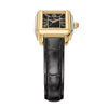 Michele Two-Tone Deco Madison Mini with Black Mother-of-Pearl 24mm Dial and Black Leather Strap Watch