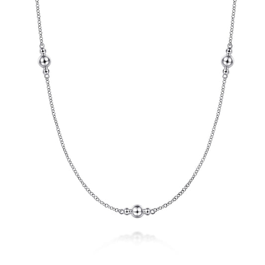 Gabriel & Co. Sterling Silver Beaded Station Bujukan Necklace