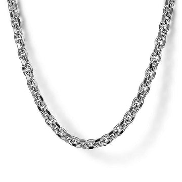 Gabriel & Co, Sterling Silver Mens Link Chain Necklace  20"