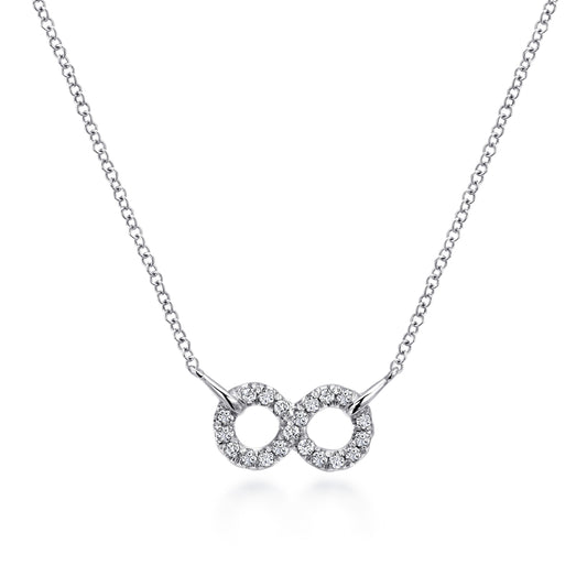 Gabriel & Co. Sterling Silver White Sapphire Infinity Symbol Necklace