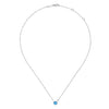 Gabriel & Co. Sterling Silver Blue Topaz and Diamond Pendant Necklace