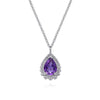 Gabriel & Co. Sterling Silver Amethyst Teardrop Bujukan Necklace