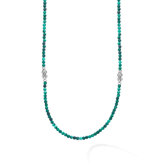 Lagos Malachite & Sterling Silver Station Necklace