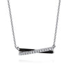 Gabriel & Co. Sterling Silver White and Black Criss Cross Bar Necklace