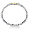 Gabriel & Co 14K Yellow Gold and Sterling Silver Heart Lock Bujukan Bangle