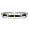Gabriel & Co 14K Yellow Gold and Sterling Silver Bujukan and Bar Split Bangle with Black Enamel