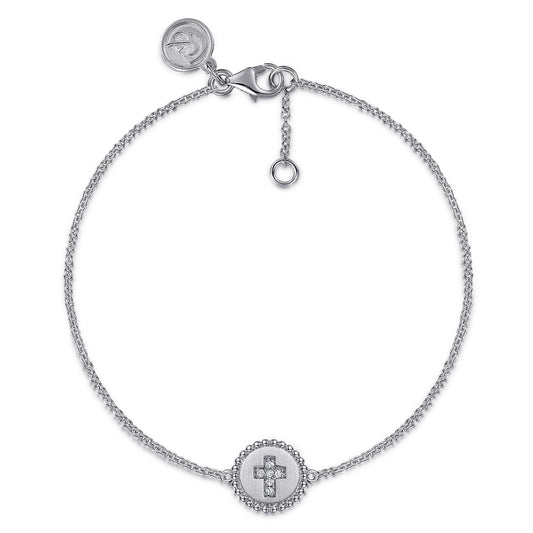 Gabriel & Co. Sterling Silver Diamond Bujukan Cross Bracelet