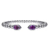 Gabriel & Co. Sterling Silver Bujukan and Amethyst Split Bangle