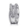 Gabriel & Co. Sterling Silver White Sapphire Twisted Ring