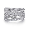 Gabriel & Co. Sterling Silver White Sapphire Twisted Ring