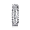 Gabriel & Co. Sterling Silver White Sapphire Bujukan Stackable Ring