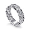 Gabriel & Co. Sterling Silver White Sapphire Bujukan Stackable Ring