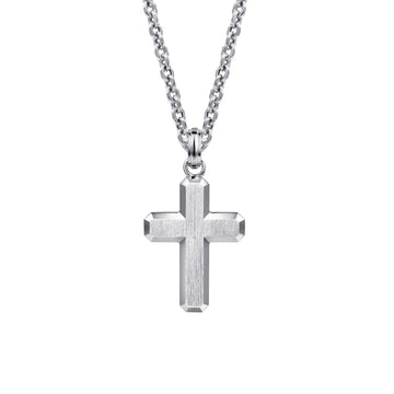 Gabriel & Co. Sterling Silver Brushed Cross Pendant Necklace