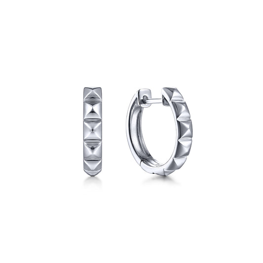 Gabriel & Co. Sterling Silver Pyramid Huggies