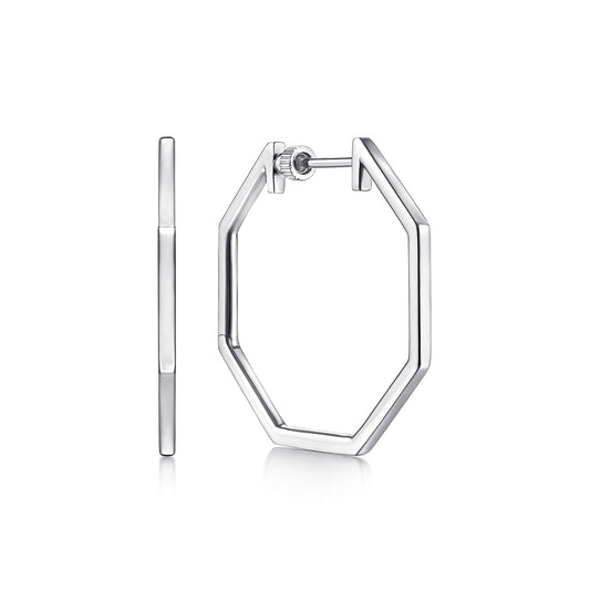Gabriel & Co. Sterling Silver Geometric Classic Hoops