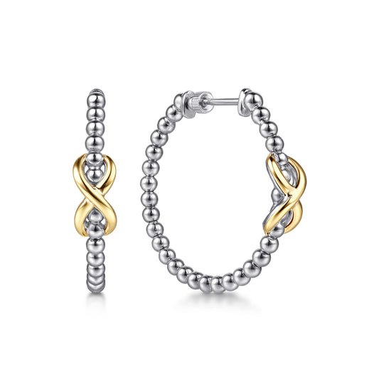 Gabriel & Co. Infinity" Two-Tone Bujukan Infinity Classic Hoop Earrings