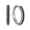 Gabriel & Co. Sterling Silver Bujukan Black Spinel Hoops