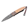 William Henry "B30 Yanks" Damascus Steel and Wood Folding Knife