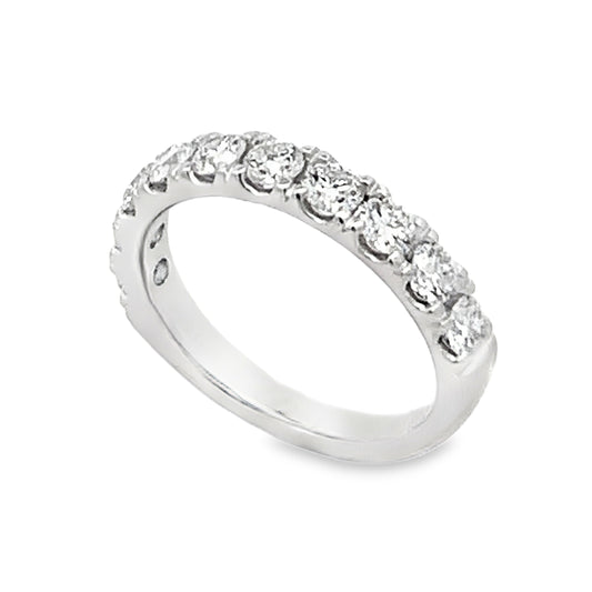 14K White Gold 10-Stone Lab Grown Diamond Anniversary Band
