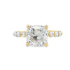14K Yellow Gold Cushion Lab Grown Diamond Bubble-Band Engagement Ring