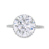 14K White Gold 5-Carat Round Lab Grown Diamond Pave Engagement Ring
