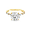 14K Yellow Gold 3-Carat Round Lab Grown Diamond Engagement Ring