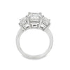 18K White Gold 3-Carat Lab Grown Diamond 3-Emerald Cuts Engagement Ring